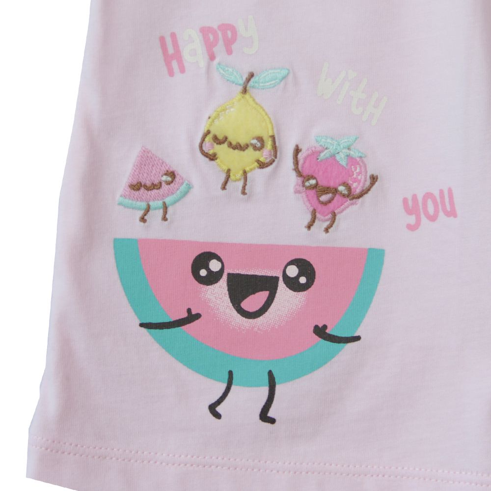 ME STYLEแขนกุดFRUITY ANTIBAC สีชมพู ไซส์ 3-6