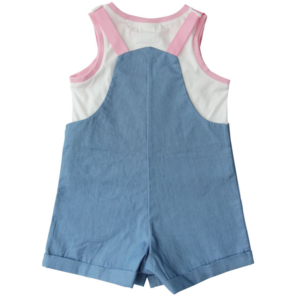 ME STYLEเอี๊ยมพร้อมเสื้อFRUITY สียีนส์กลาง ไซส์ 6-9