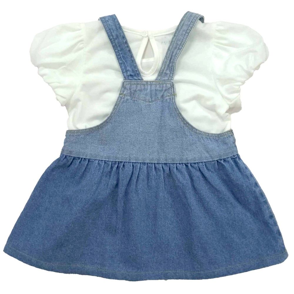 MESTYLE DUNGAREES DRESS - JOYFUL DARK COLOR SIZE 6-9 MONTHS