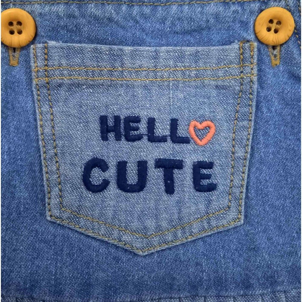 ME STYLE เอี๊ยมยีนส์พร้อมเสื้อ JOY สีเข้ม 12-18 เดือน