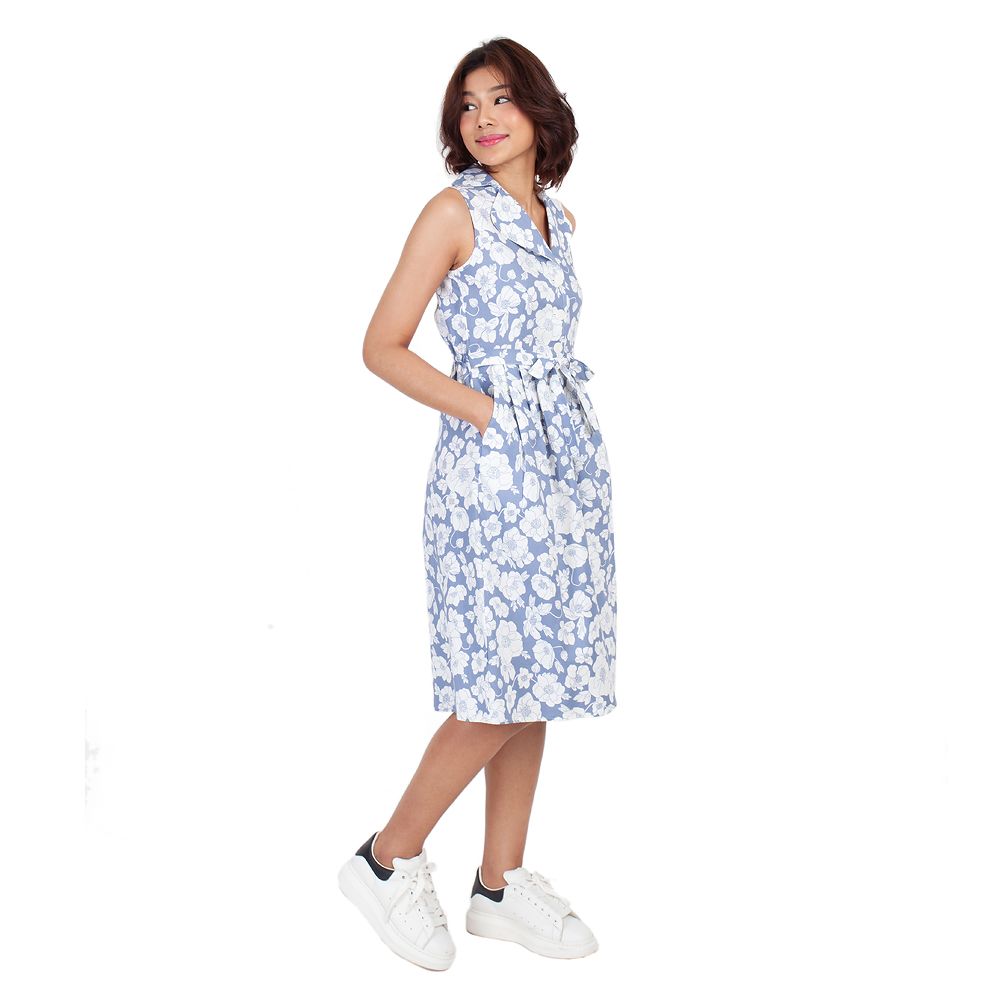 ME STYLE PRINTED RESORT DRESS BLUE M