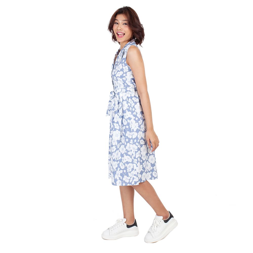 ME STYLE PRINTED RESORT DRESS BLUE M