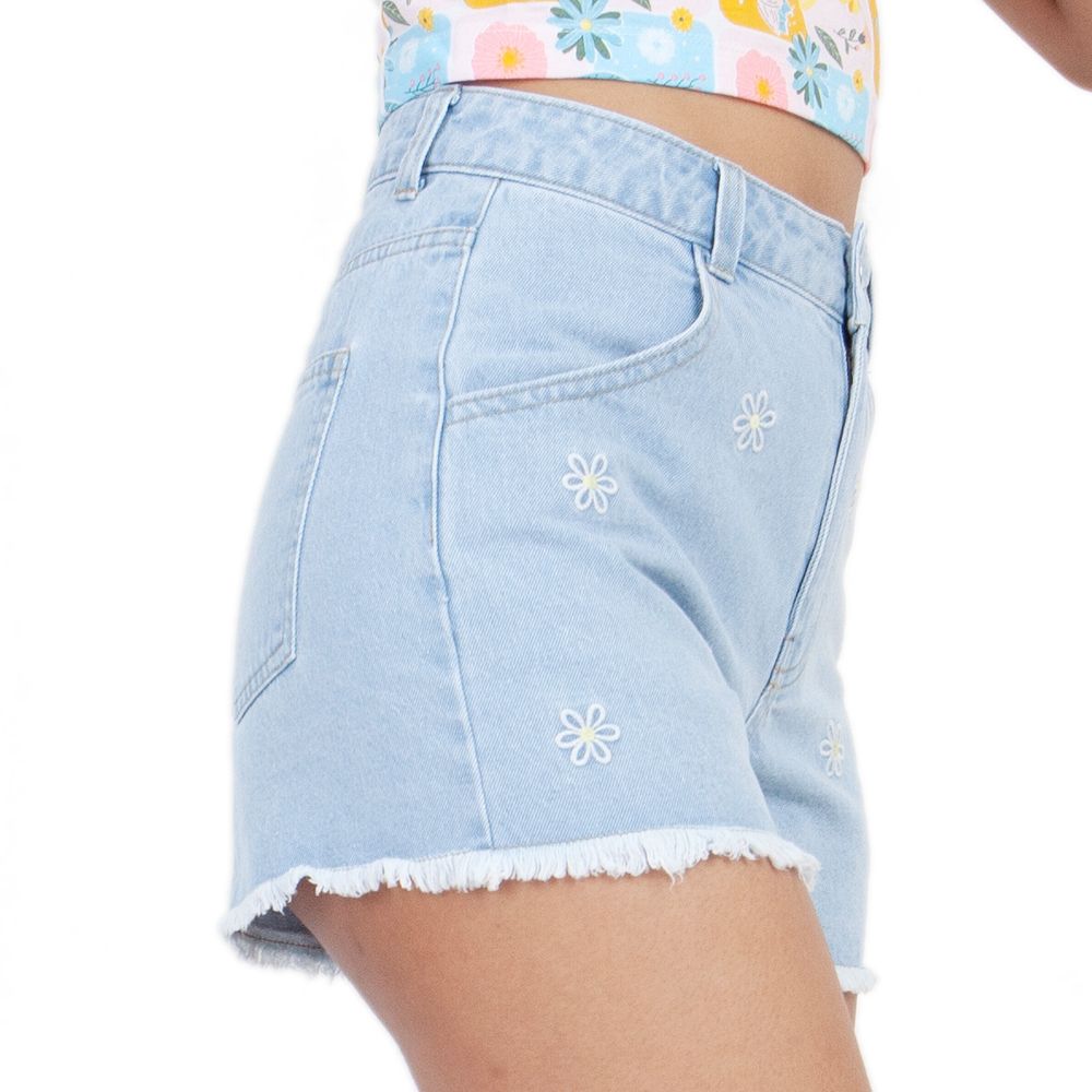 ME STYLE DENIM SHORTS WITH EMBROIDERY LIGHT COLOR L