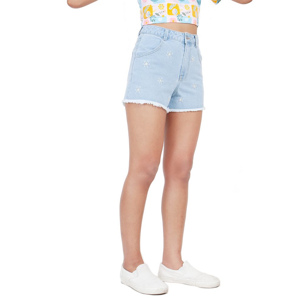 ME STYLE DENIM SHORTS WITH EMBROIDERY LIGHT COLOR XL