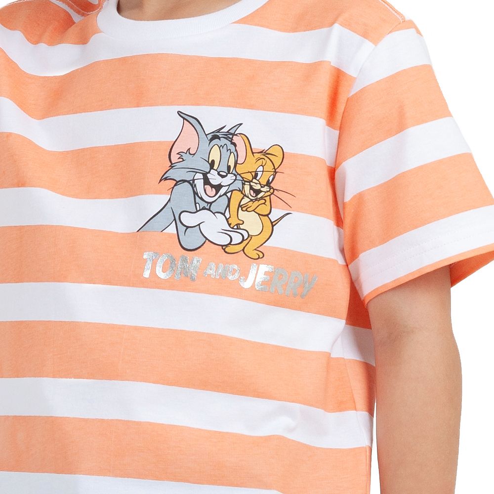 CHARACTER เสื้อแขนสั้นลายริ้วTOM JERRYสีส้ม ไซส์9