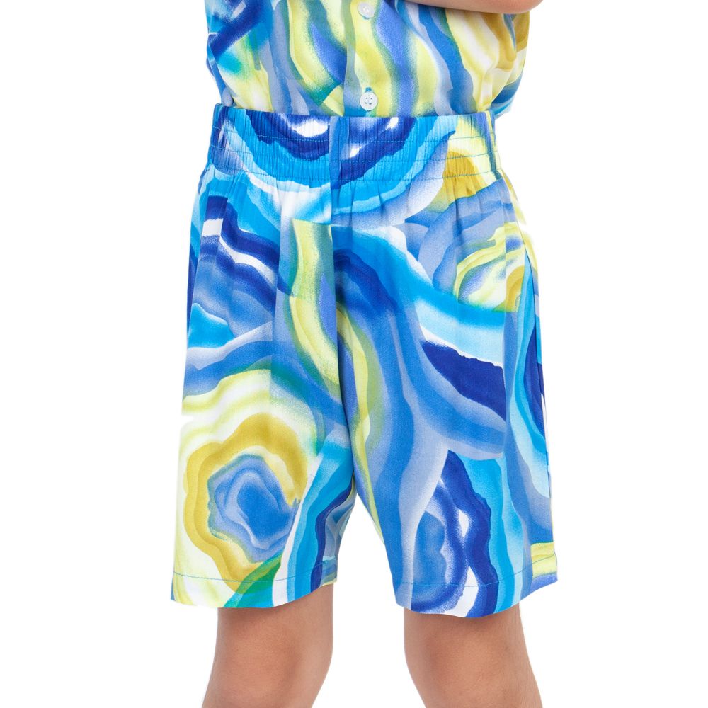 MESTYLE KNIT SET SPUN WITH PRINT BLUE SIZE 5 YEARS