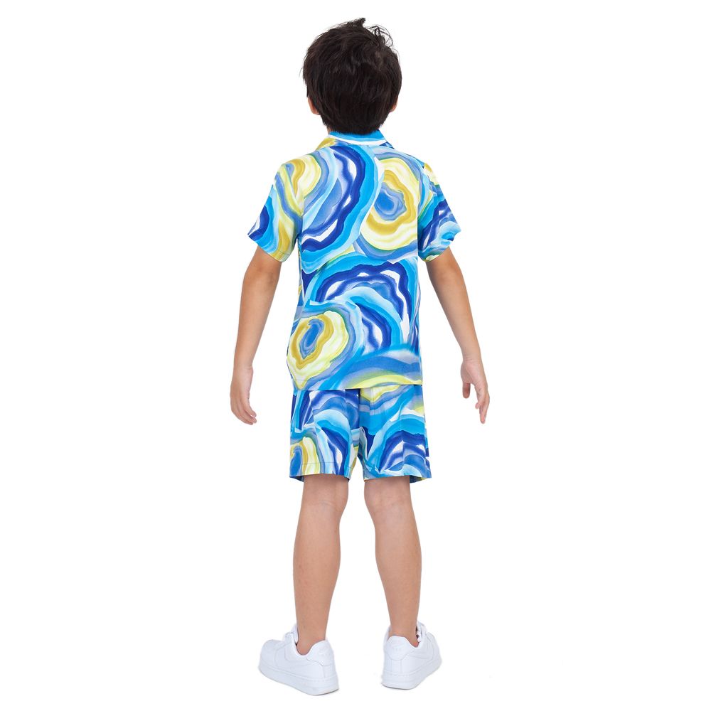 MESTYLE KNIT SET SPUN WITH PRINT BLUE SIZE 5 YEARS