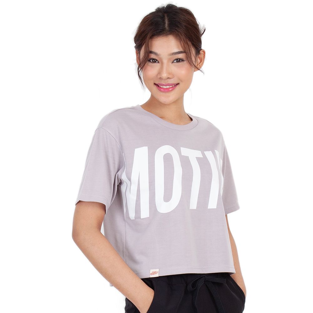 ME STYLE เสื้อยืดพิมพ์ลาย สีเทา S