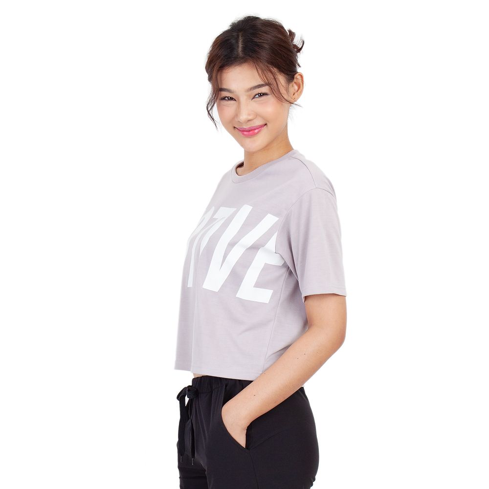 ME STYLE เสื้อยืดพิมพ์ลาย สีเทา L