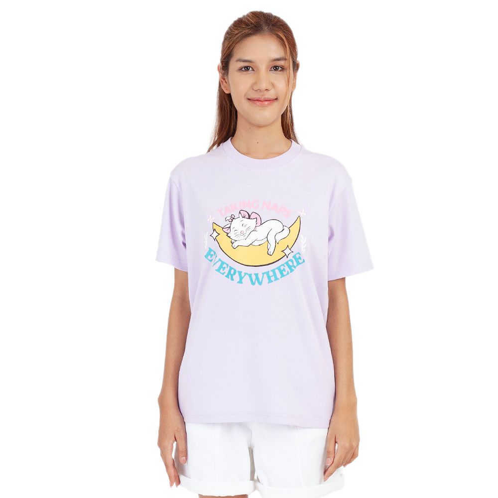 MESTYLE เสื้อยืดพิมพ์ลายสีม่วงอ่อน ไซส์ M