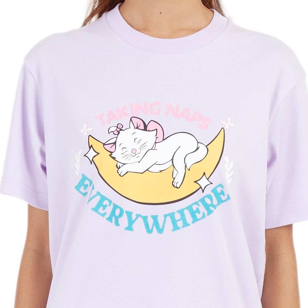 MESTYLE เสื้อยืดพิมพ์ลายสีม่วงอ่อน ไซส์ M