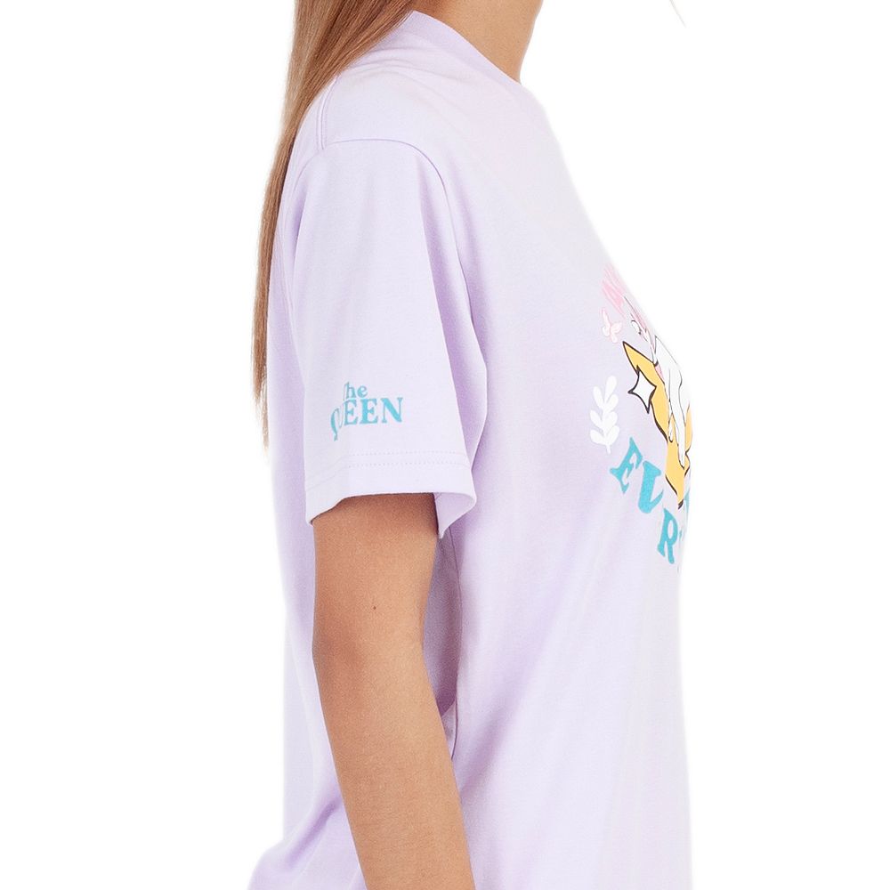 MESTYLE เสื้อยืดพิมพ์ลายสีม่วงอ่อน ไซส์ L