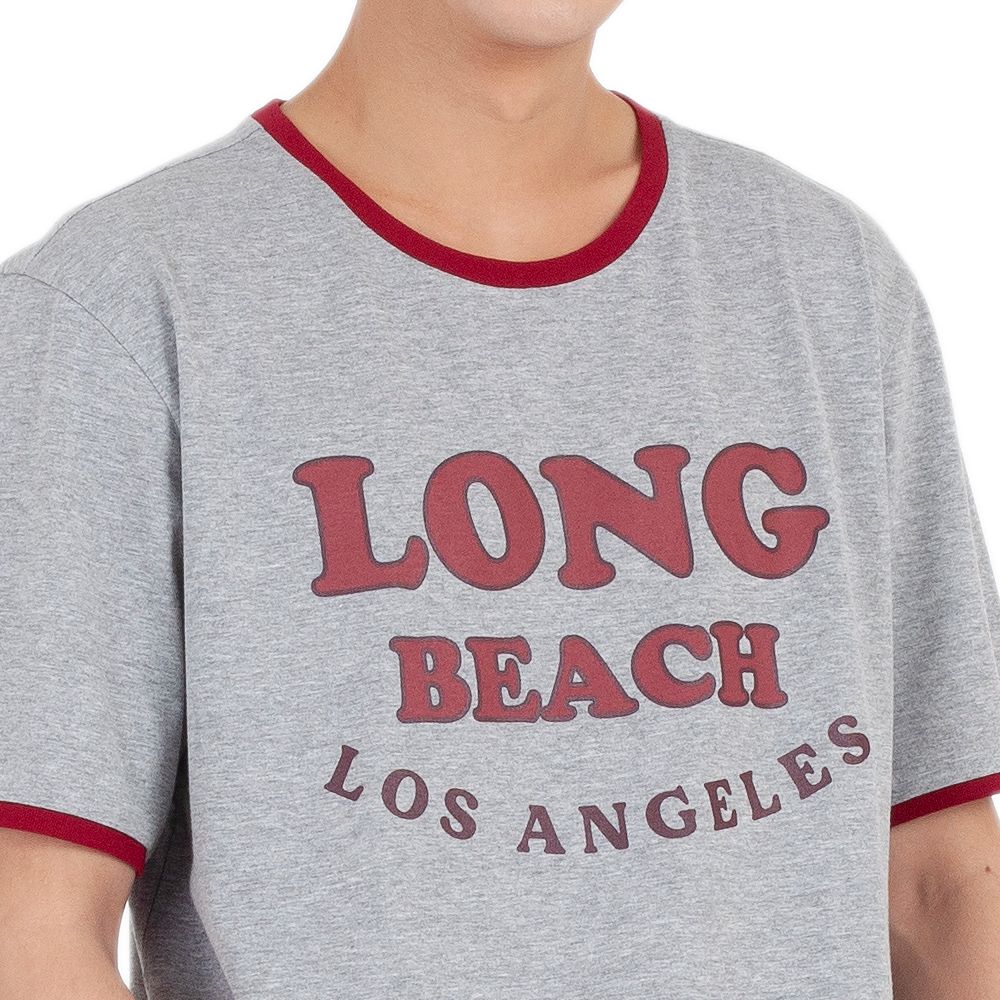 ME STYLE เสื้อแขนสั้นพิมพ์สีเทา ไซส์ M