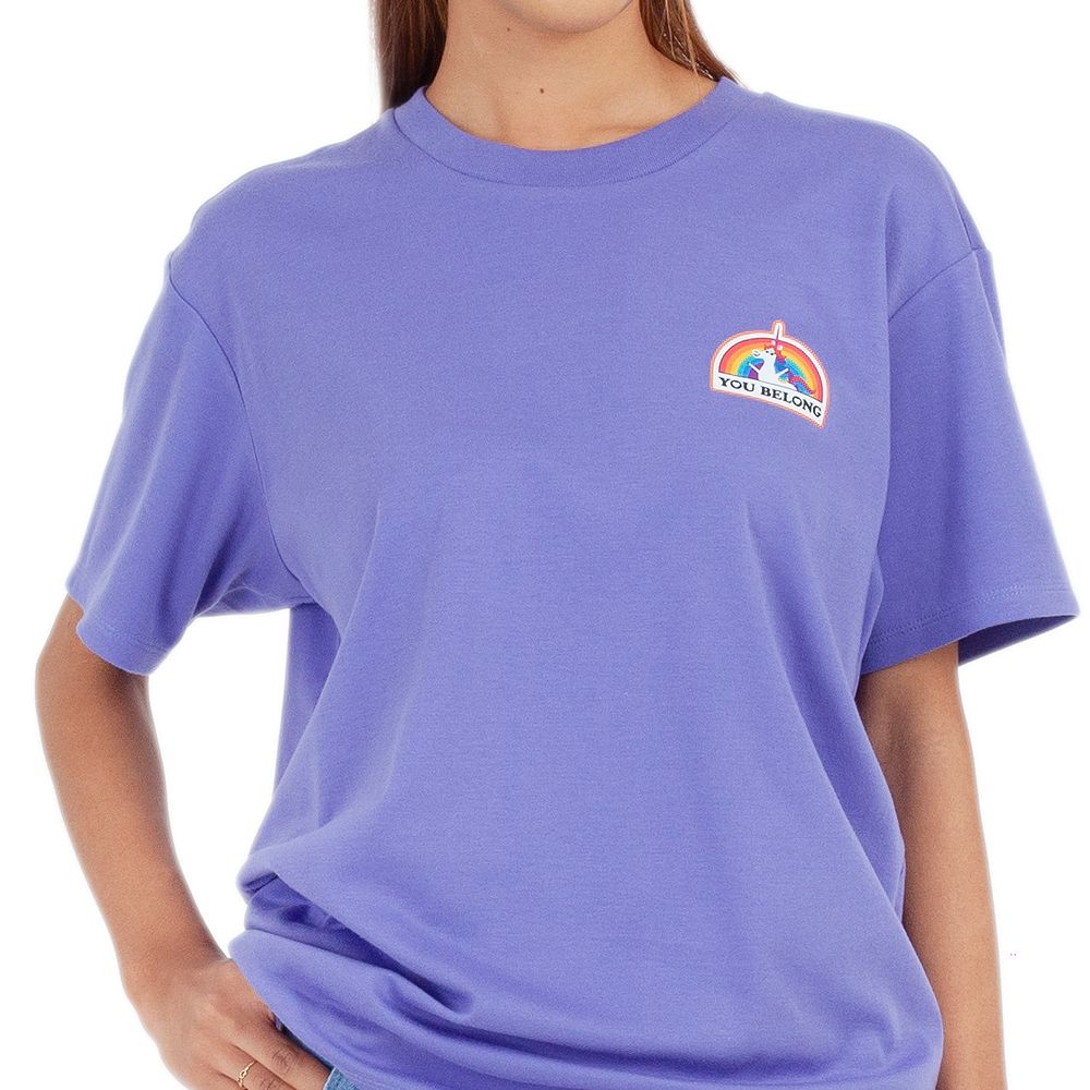 MESTYLE เสื้อยืดพิมพ์ลายสีม่วง ไซส์ S