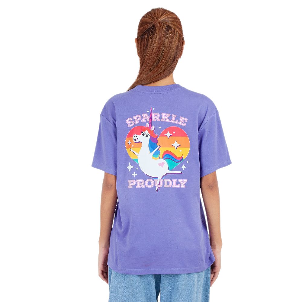 MESTYLE เสื้อยืดพิมพ์ลายสีม่วง ไซส์ S