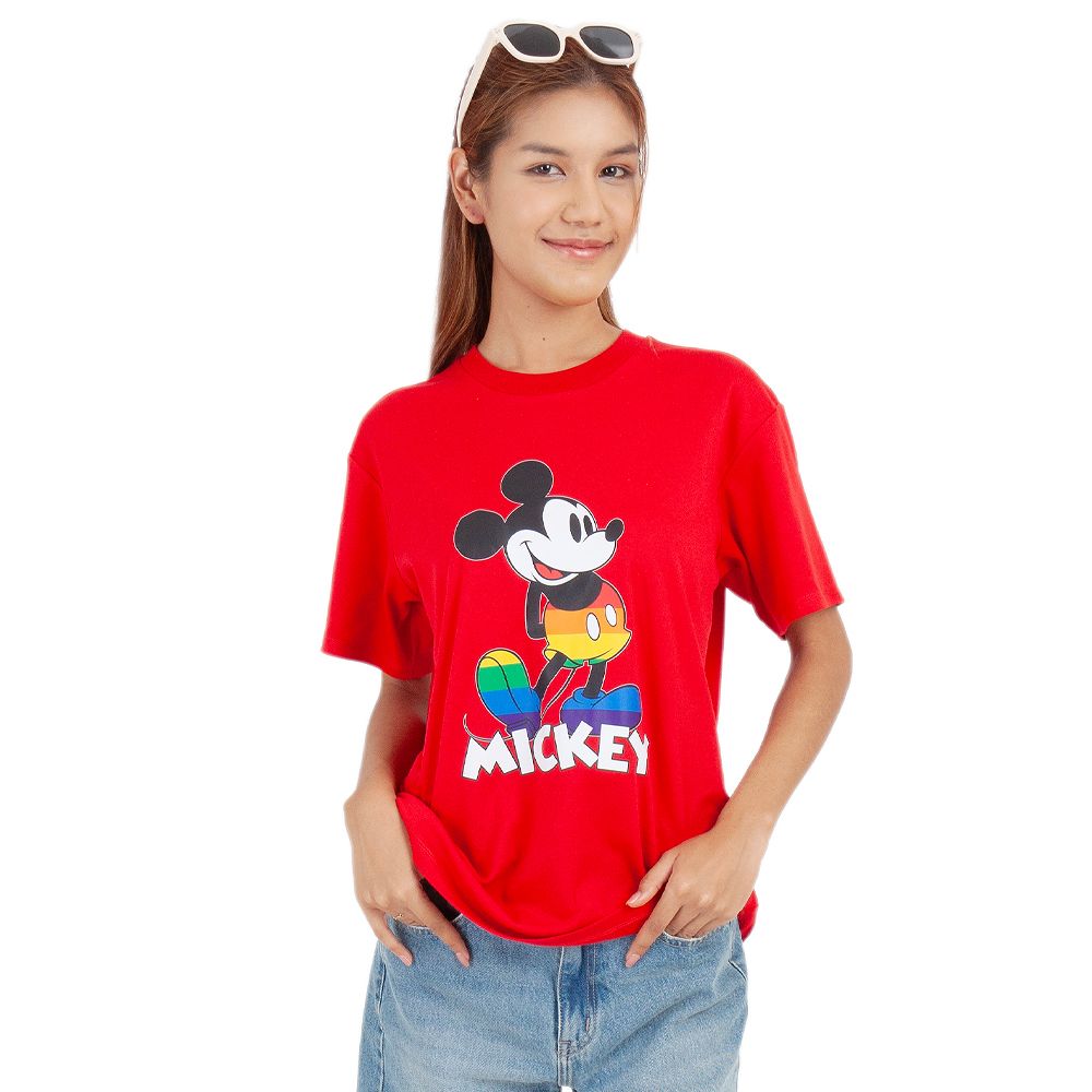 ME STYLE เสื้อยืดพิมพ์ลายสีแดง ไซส์ XL