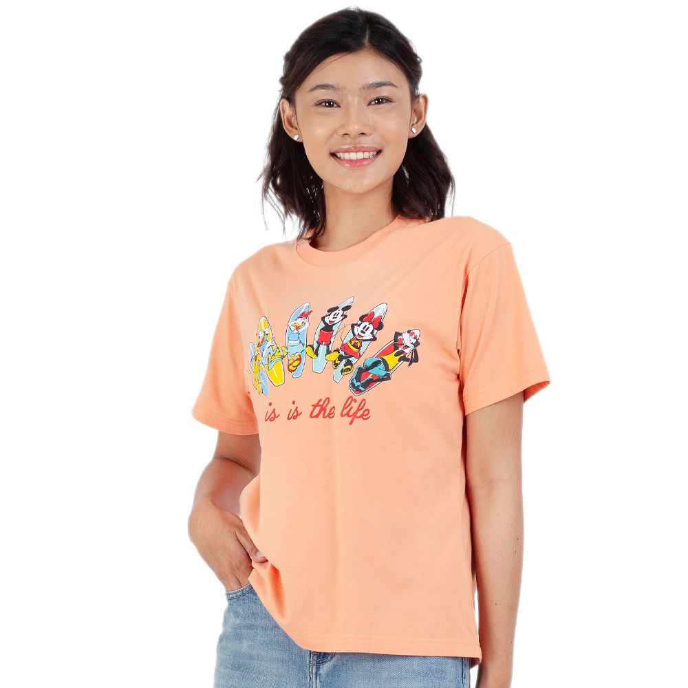 ME STYLE เสื้อยืดพิมพ์ลาย สีส้ม S