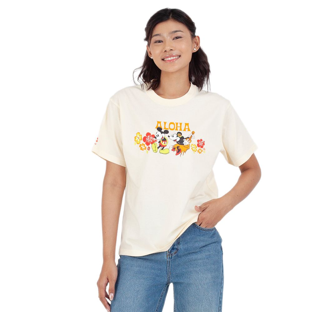 ME STYLE เสื้อยืดพิมพ์ลาย สีครีม M