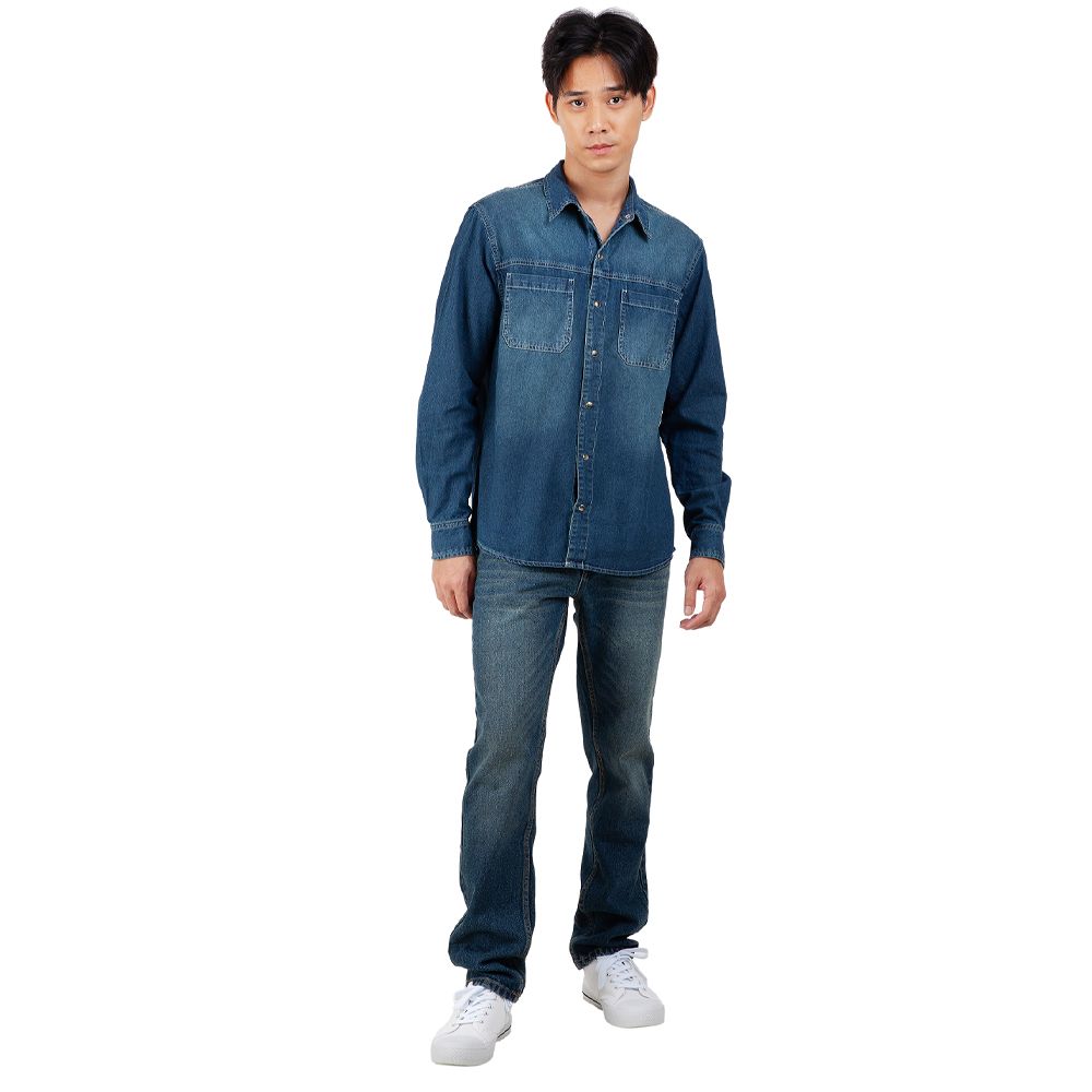 MESTYLE เสื้อเชิ้ตยีนส์แขนยาว ไซซ์ L