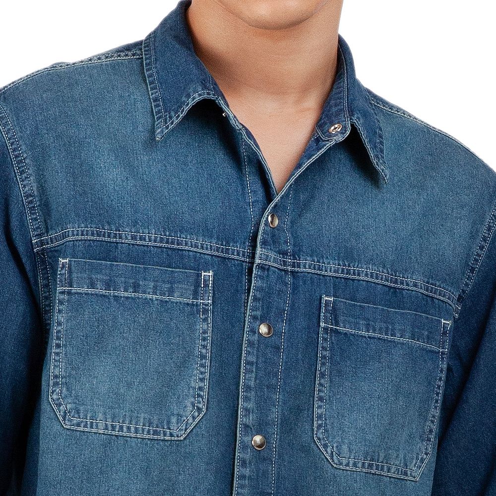 MESTYLE เสื้อเชิ้ตยีนส์แขนยาว ไซซ์ L