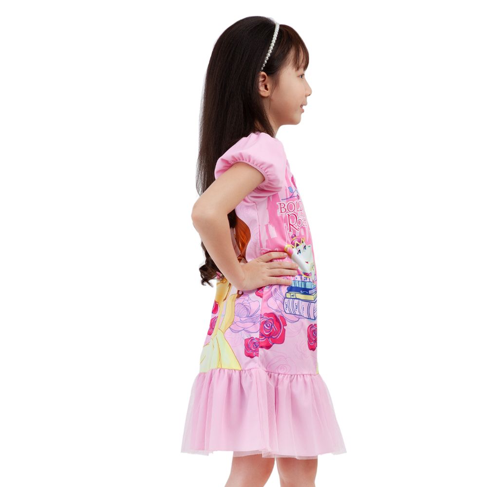 DISNEY KNIT DRESS BELLE PINK SIZE 5