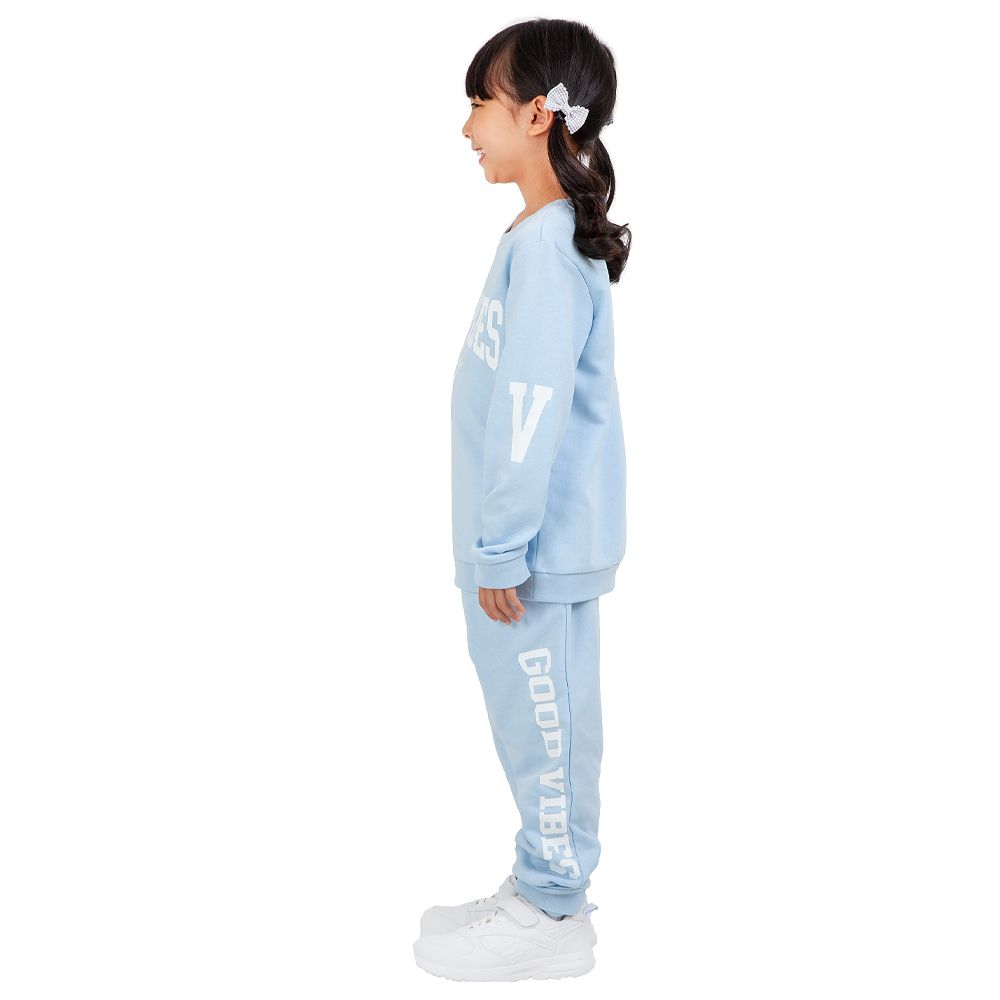 MESTYLE เสื้อยืดแขนยาว สีฟ้า ไซส์ 5