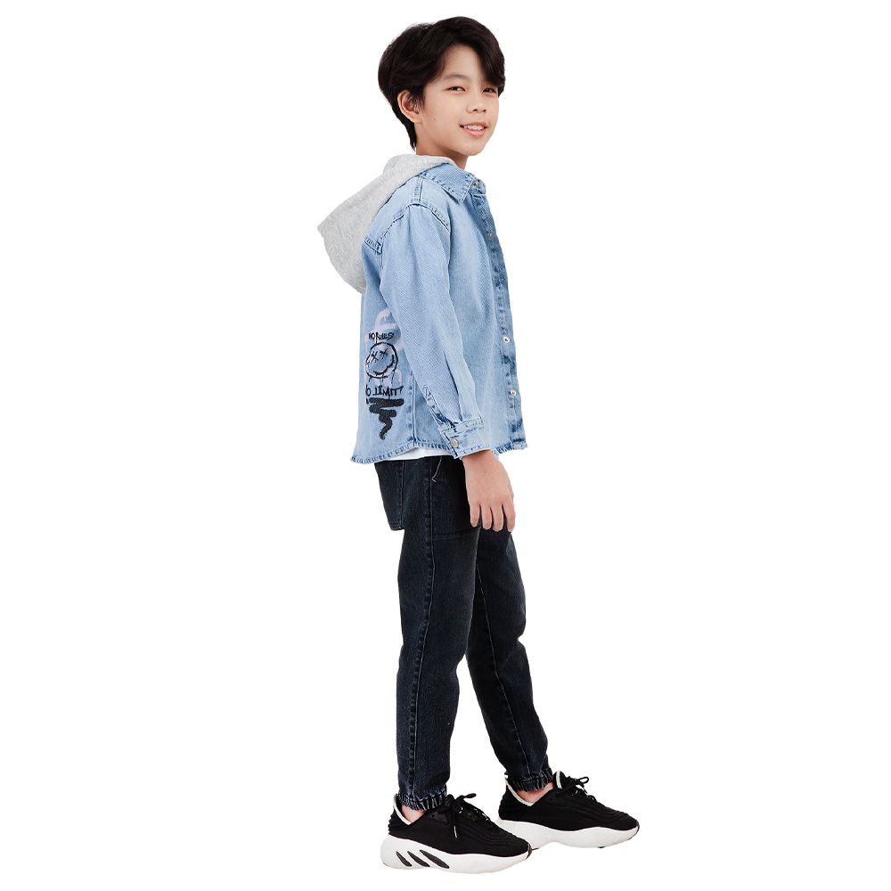 MESTYLE เสื้อยีนส์มีฮูด SPRAYED สีกลาง ไซส์ 5