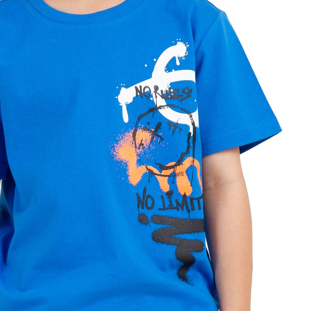 MESTYLE T-SHIRT PRINT SPRAYED BLUE SIZE 9