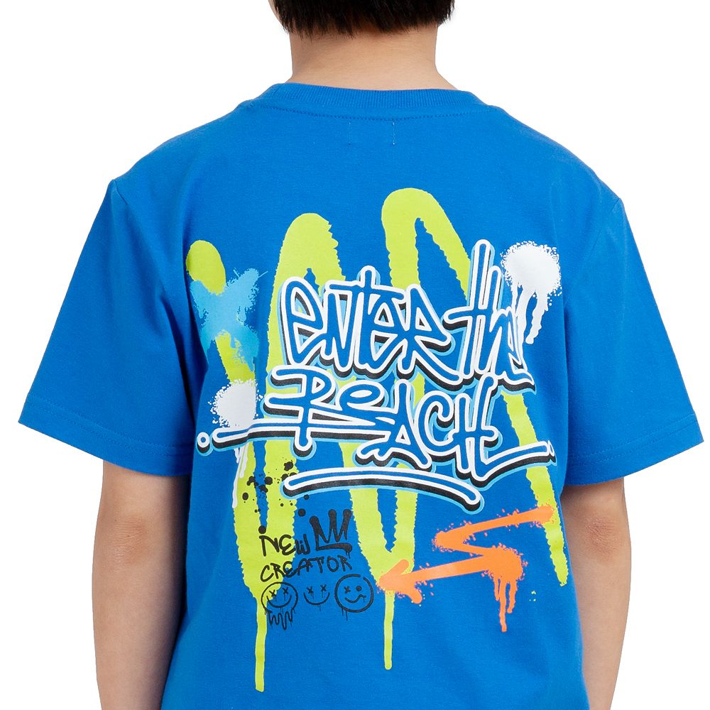MESTYLE T-SHIRT PRINT SPRAYED BLUE SIZE 9