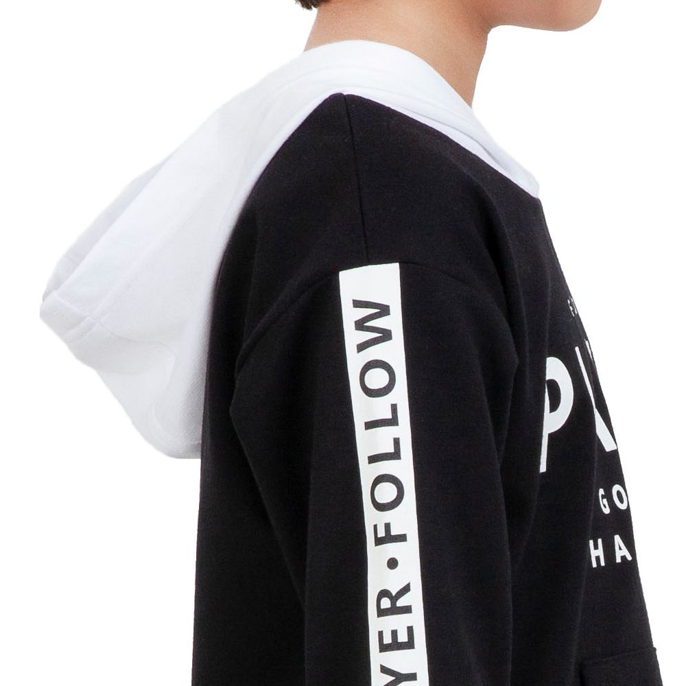 MESTYLE เสื้อแขนยาวตัดต่อดำ สีดำ ไซส์ 5