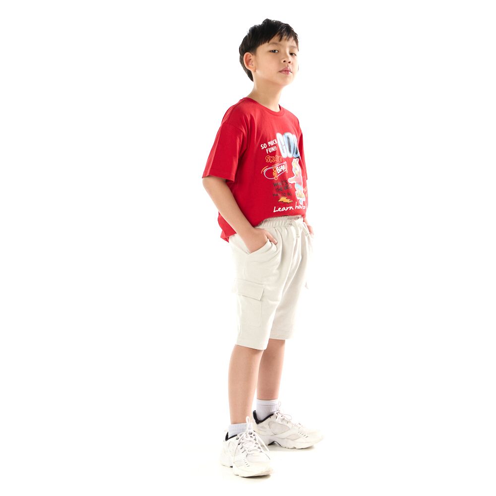 MESTYLE กางเกงขาสั้น SKATE สีครีม ไซส์ 5