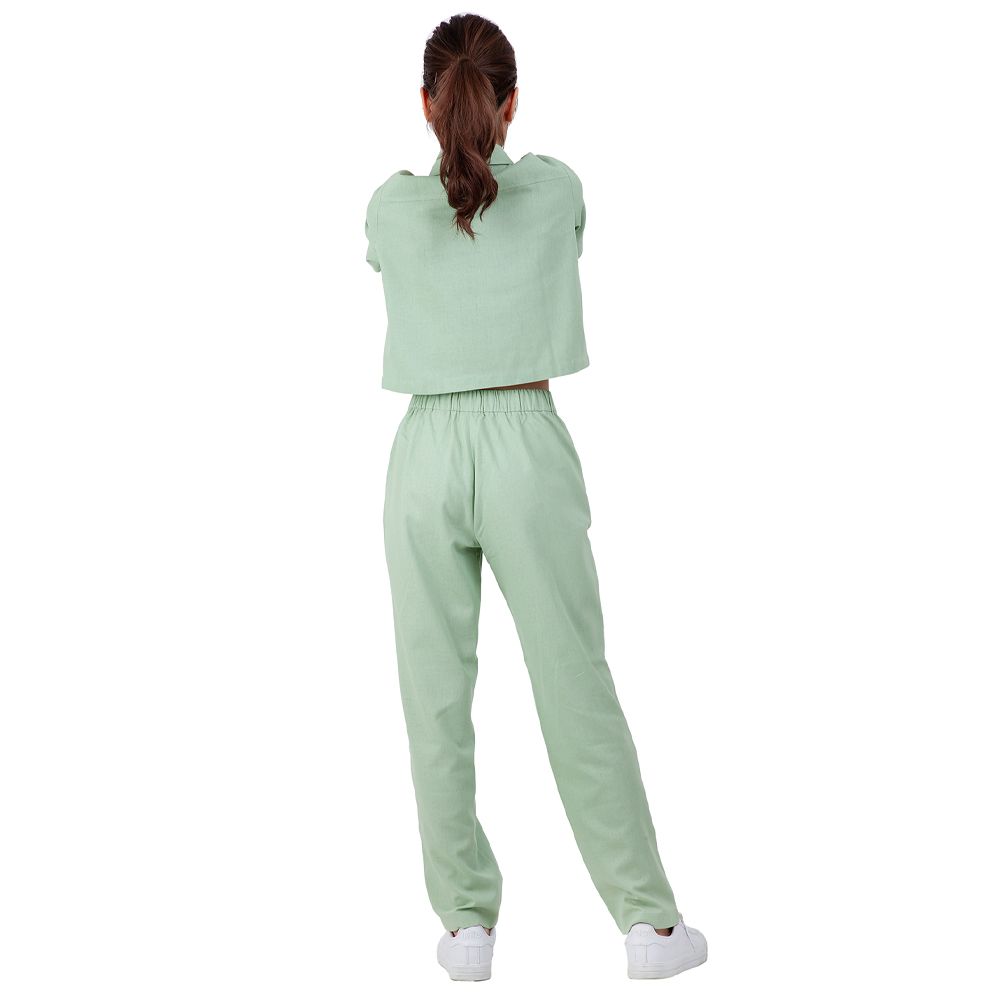 MESTYLE กางเกงขายาวแต่งดีเทล สีเขียว ไซซ์ XL