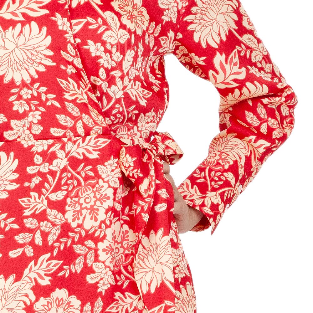 MESTYLE ชุดเดรสพิมพ์ลายสีแดง ไซส์ L