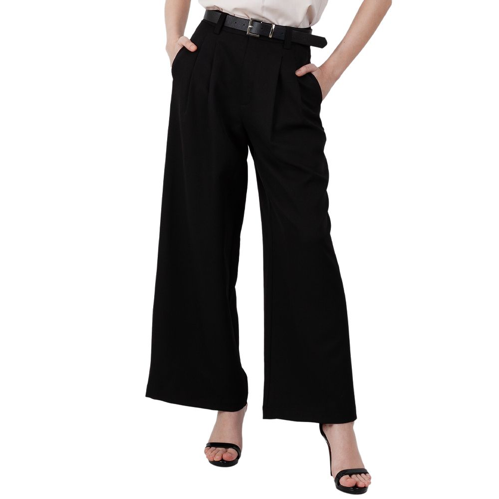 MESTYLE กางเกงขายาวแต่งดีเทล สีดำ ไซซ์ 2XL