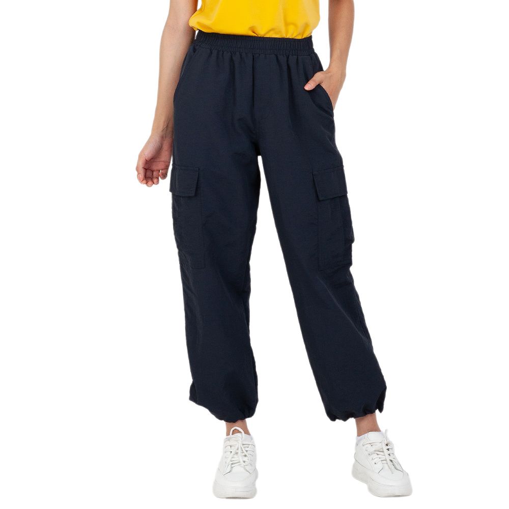 MESTYLE กางเกงขายาวคาร์โก้สีดำ ไซส์ M