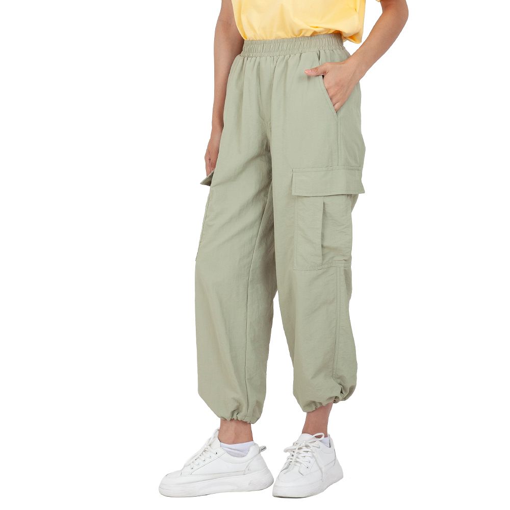 MESTYLE กางเกงขายาวคาร์โก้สีเขียว ไซส์ S