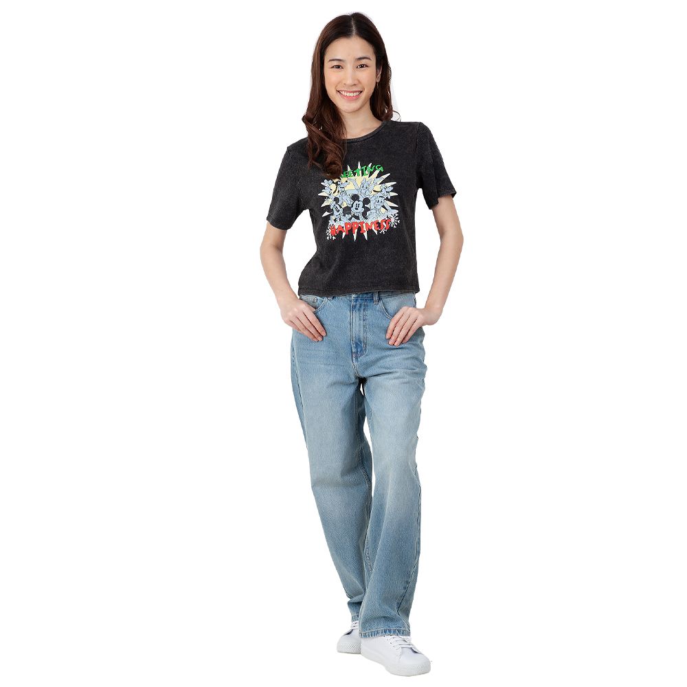 MESTYLE DISNEY เสื้อยืดพิมพ์ลาย สีดำ ไซซ์ M