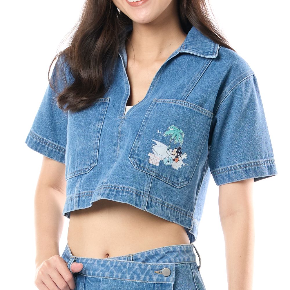 MESTYLE DISNEY DENIM BLOUSE MICKEY DENIM DARK SIZE S