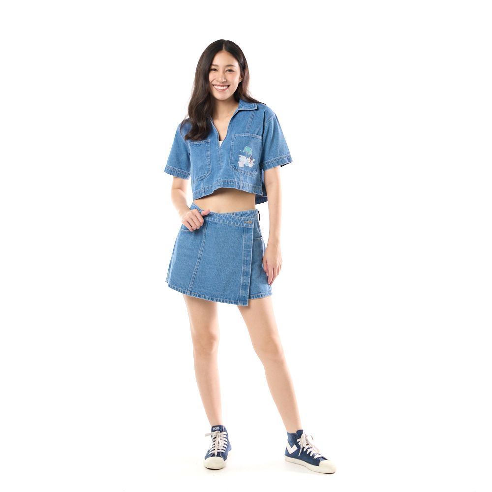 MESTYLE DISNEY DENIM BLOUSE MICKEY DENIM DARK SIZE S
