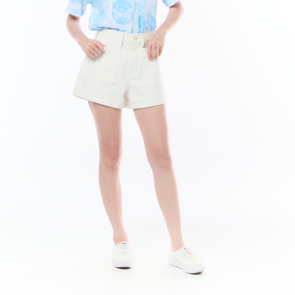 MESTYLE กางเกงขาสั้นทวิล สีขาว ไซซ์ S