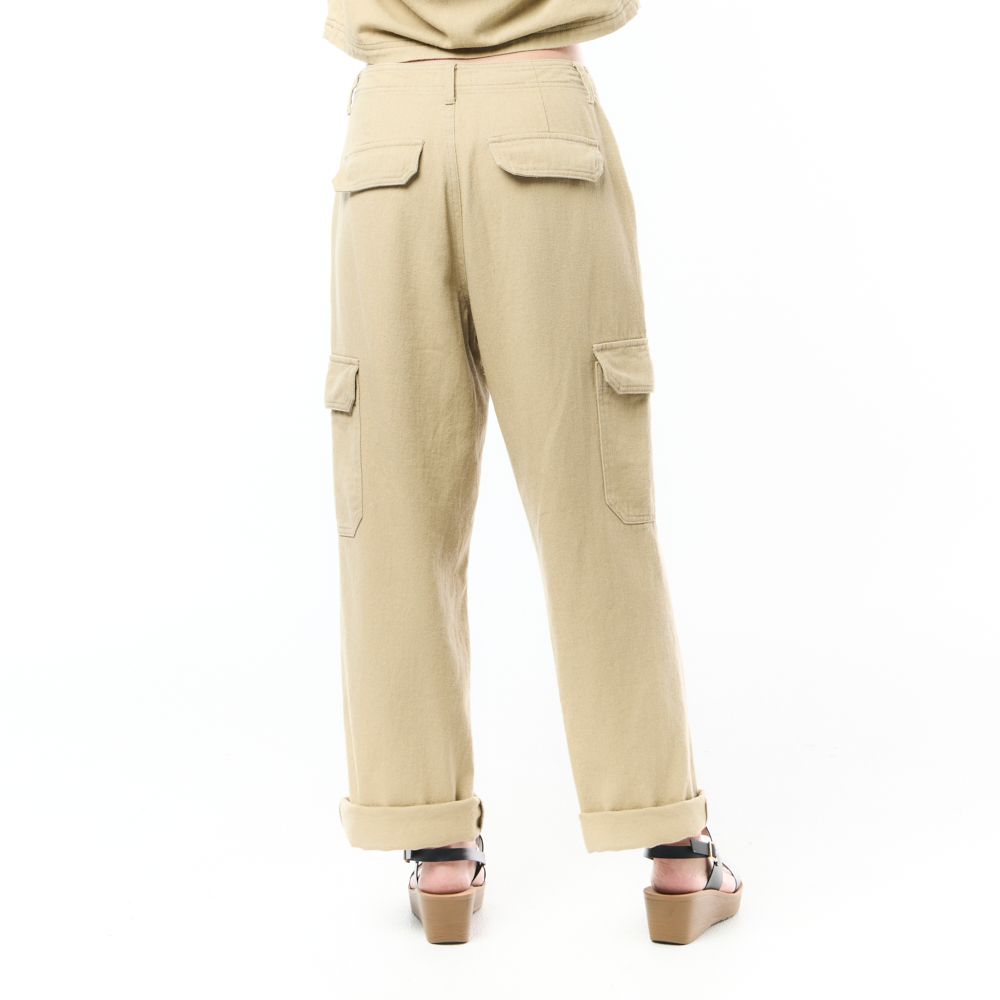 MESTYLE PANTS W-DETAIL KHAKI SIZE S