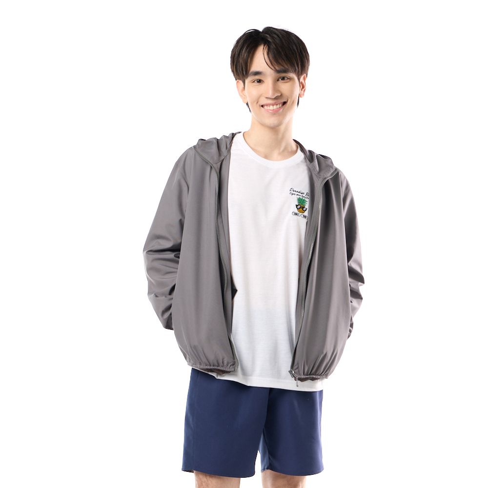 MESTYLE เสื้อฮูดยูวี สีเทาเข้ม ไซซ์ L