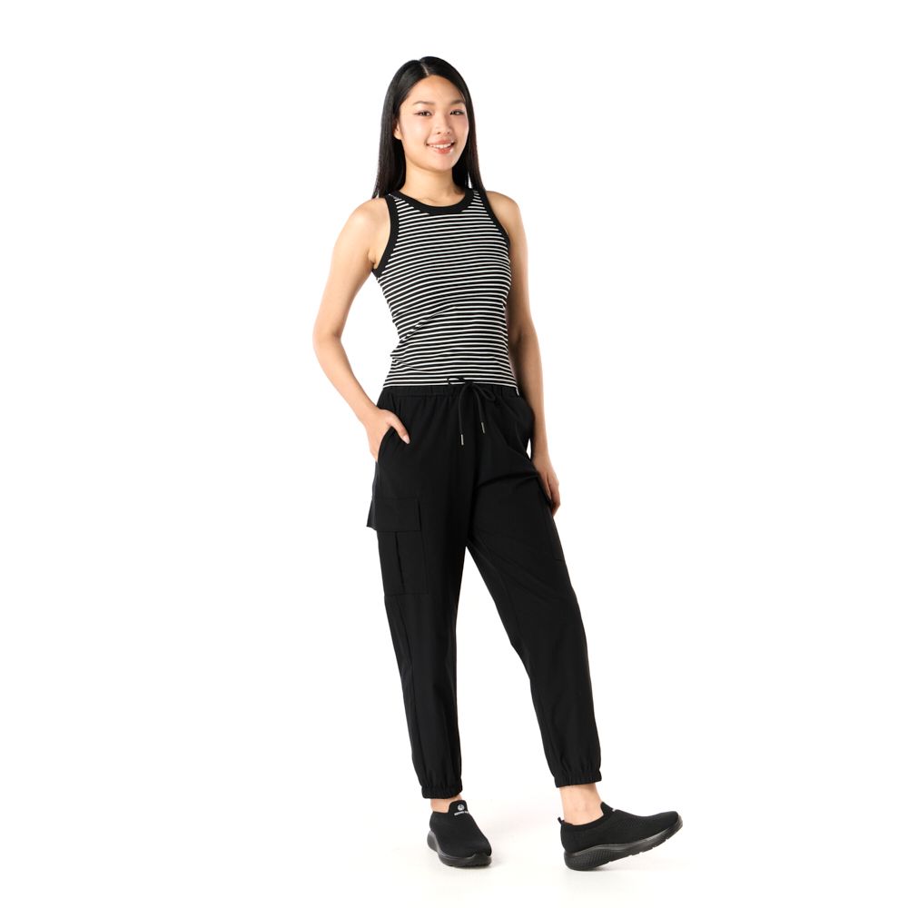 MESTYLE เสื้อกล้ามลายริ้ว สีดำ ไซซ์ S