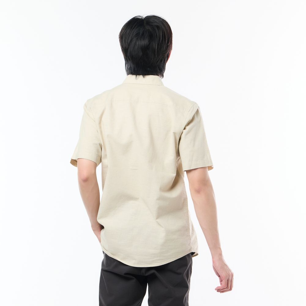 MESTYLE เชิ้ตแขนสั้นมินิมอล สีกากี ไซซ์ 2XL