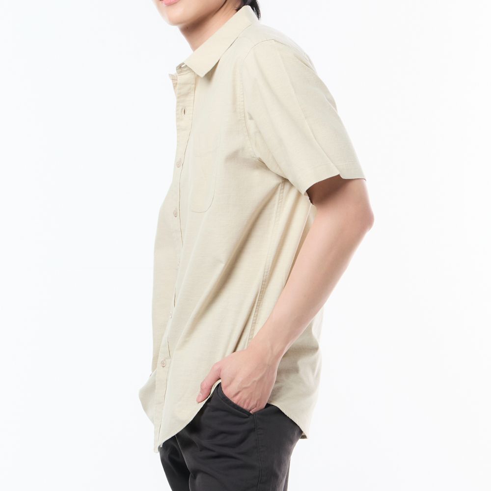 MESTYLE เชิ้ตแขนสั้นมินิมอล สีกากี ไซซ์ 2XL