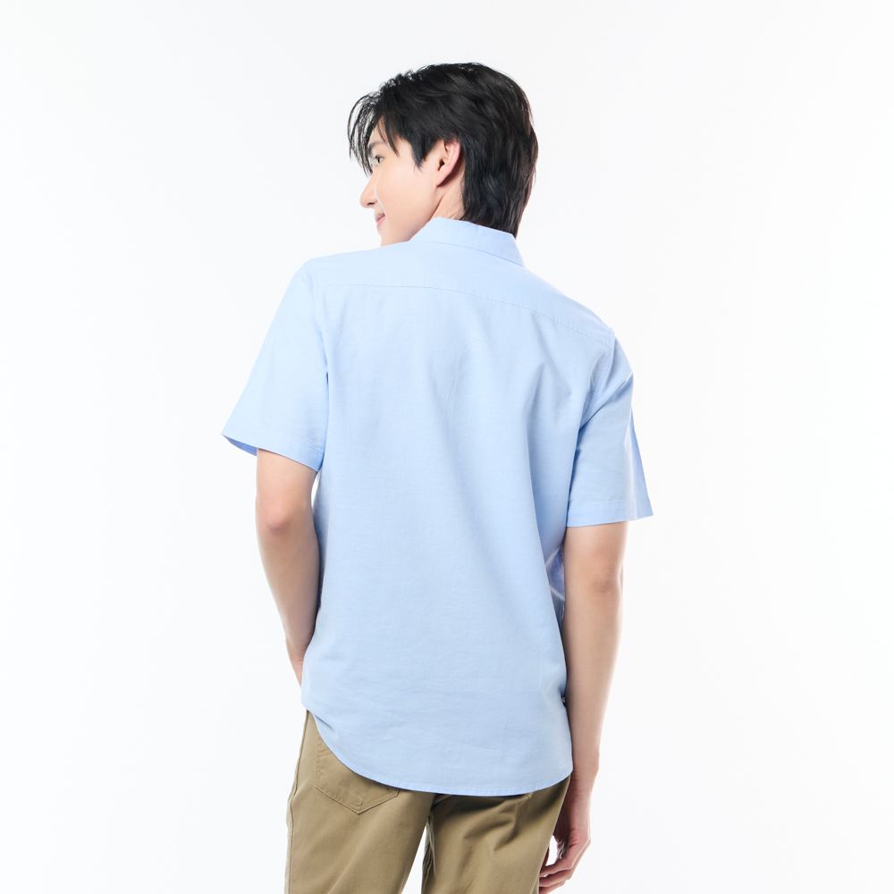 MESTYLE เชิ้ตแขนสั้นมินิมอล สีฟ้า ไซซ์ M