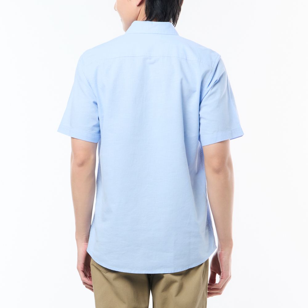 MESTYLE เชิ้ตแขนสั้นมินิมอล สีฟ้า ไซซ์ L