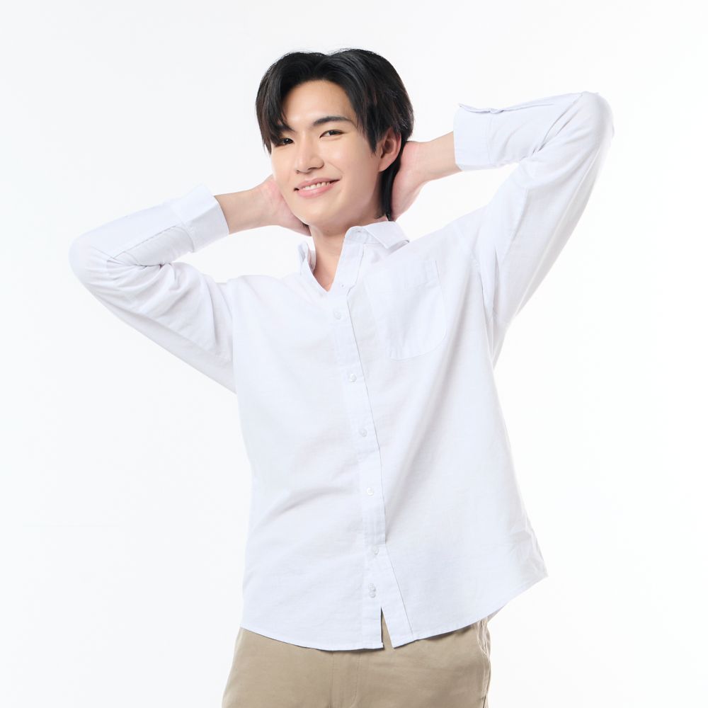 MESTYLE เชิ้ตแขนยาวมินิมอล สีขาว ไซซ์ M