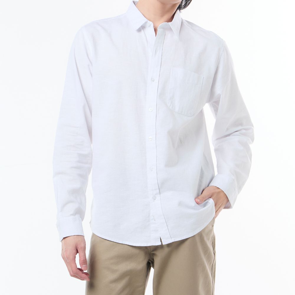 MESTYLE เชิ้ตแขนยาวมินิมอล สีขาว ไซซ์ M