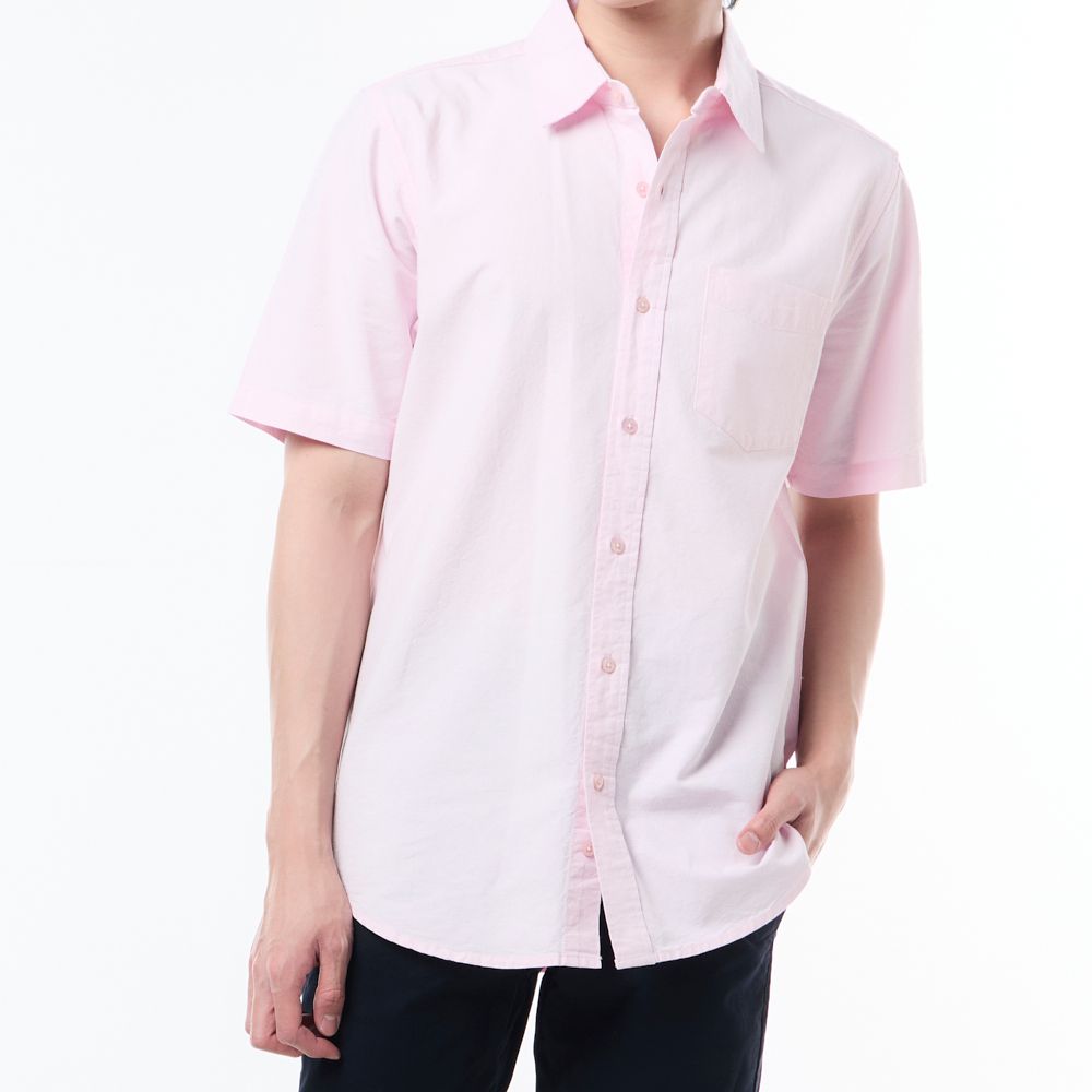 MESTYLE เสื้อเชิ้ตแขนสั้น สีชมพู ไซซ์ M